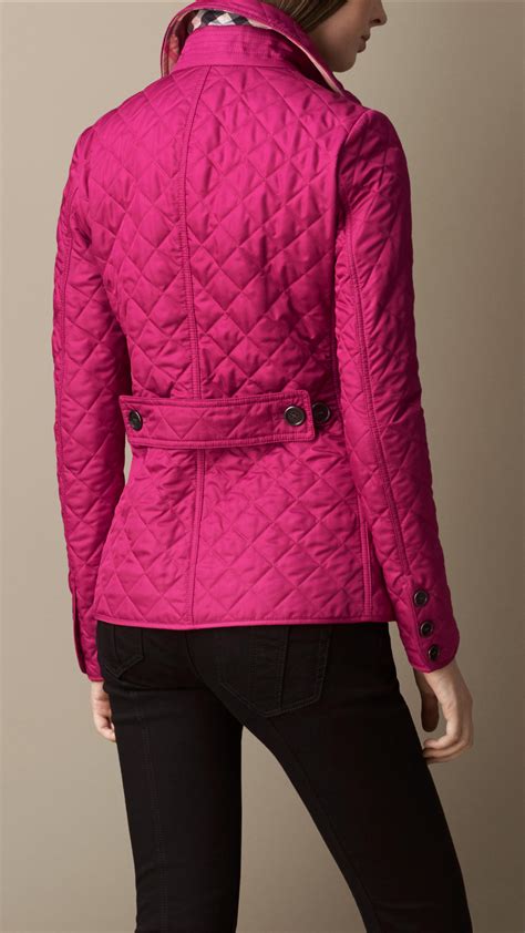 pink burberry barn jacket|burberry diamond quilted fitted jacket.